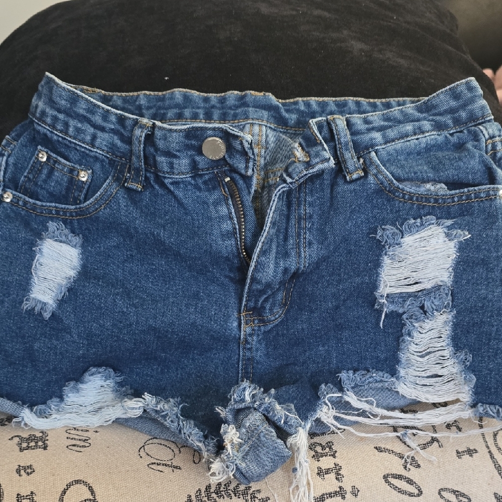 Distressed Denim Shorts